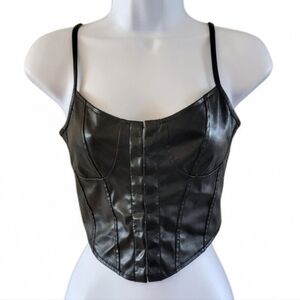 Faux Leather Corset Black Whimsigoth Gothic Baddie Witchy Bikercore Dark Fairy L